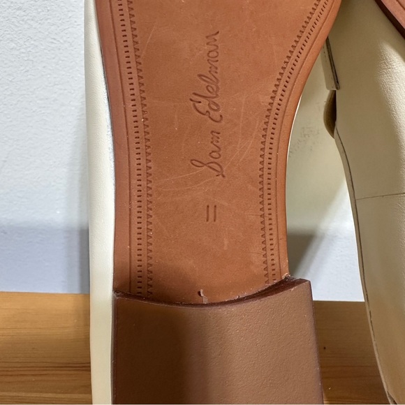 Sam Edelman Lucca Ivory Leather Chain Loafers Slip-On Flats Size 11 NWT - Picture 3 of 8